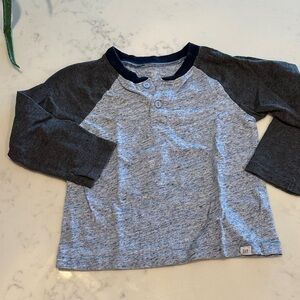GAP Kids Heather Blue and Charcoal Long Sleeve Tee